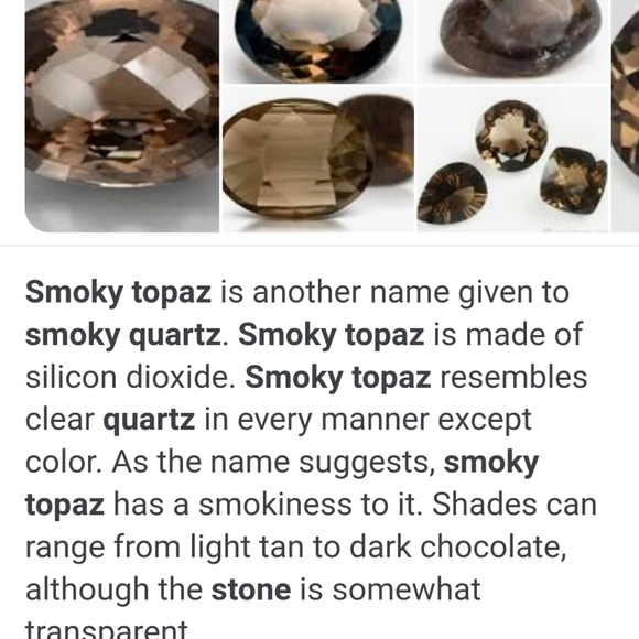 New-Smokey Quartz & White Topaz 925 SS Ring - Picture 6 of 13